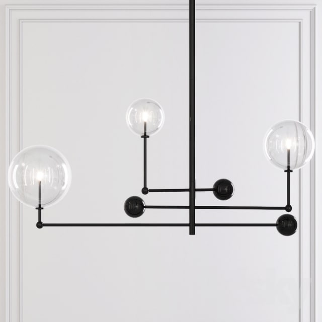 Restoration Hardware Glass Globe Mobile CHANDELIER 46 Black