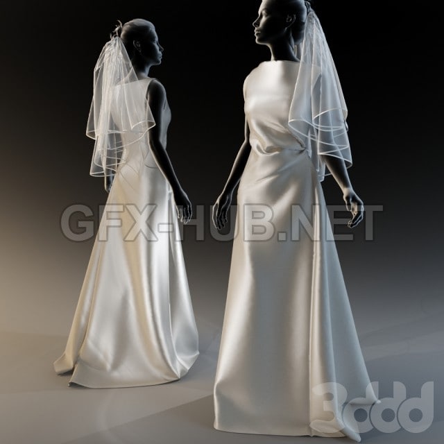 wedding dress with veil , ,