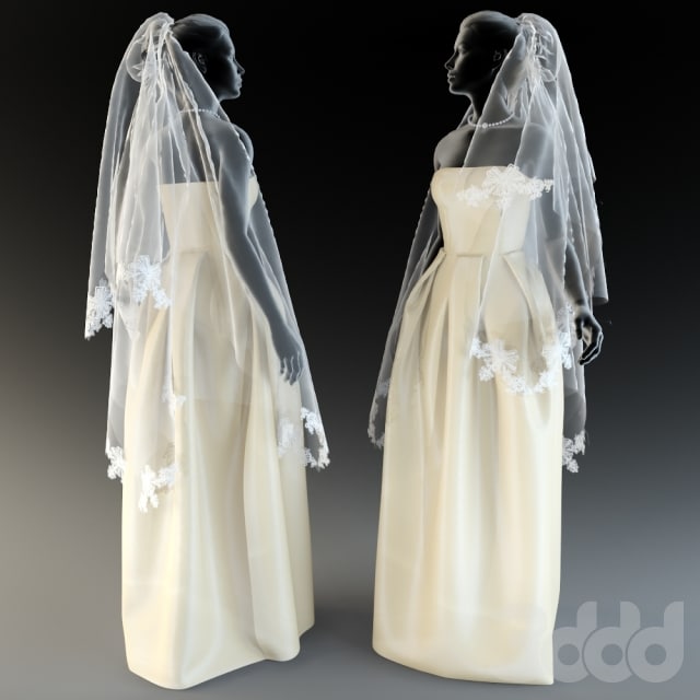 wedding dress with veil-2 , ,