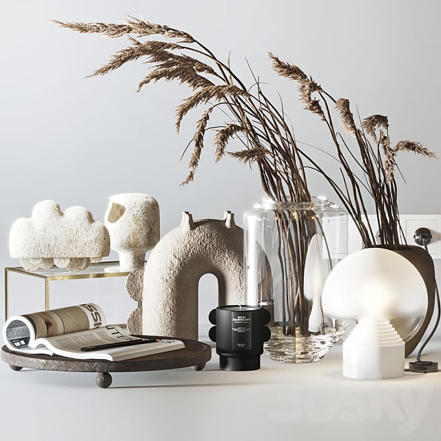 Decorative set with Ceramic and Phragmites 10