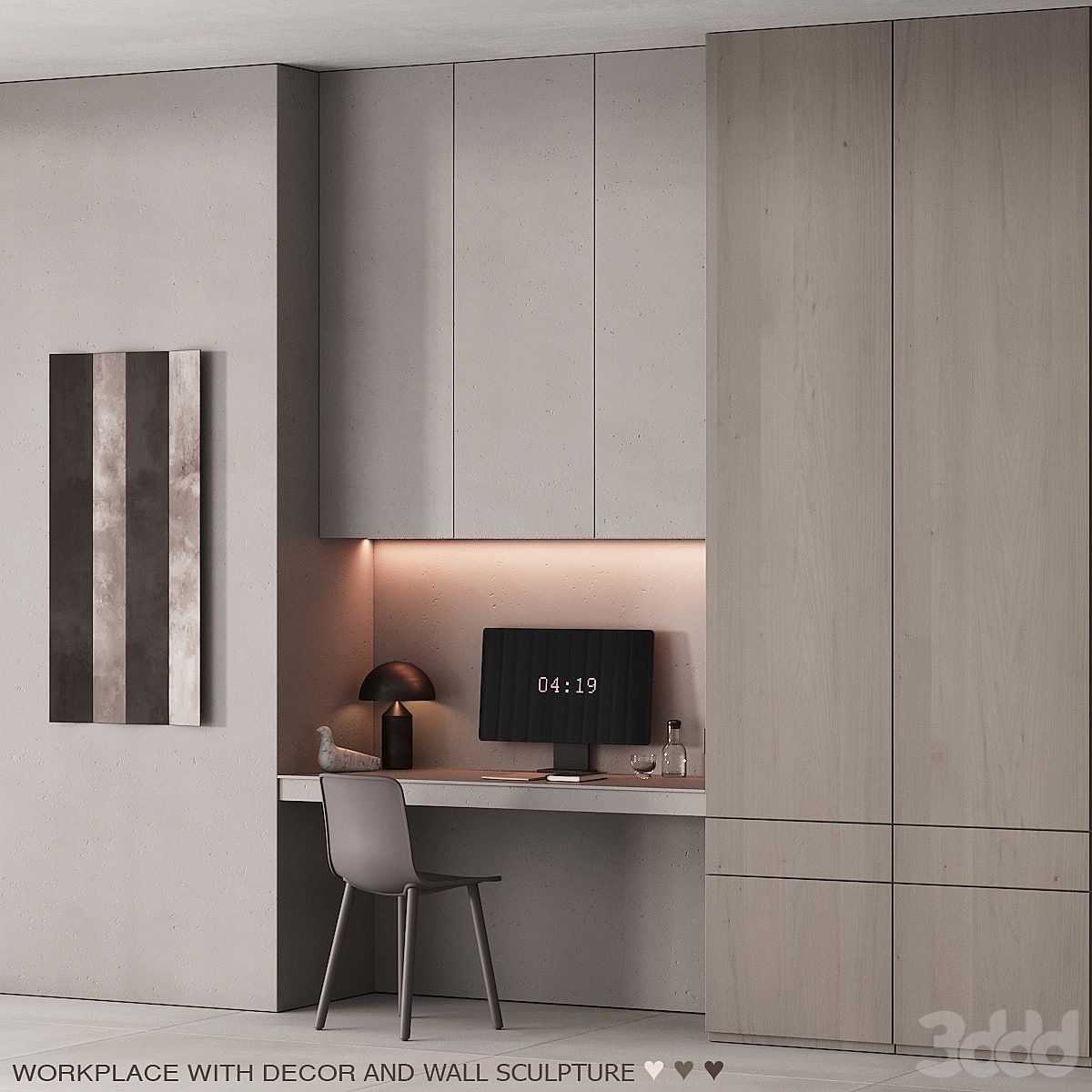 220 office furniture 06 workplace 02 minimal gray stucco