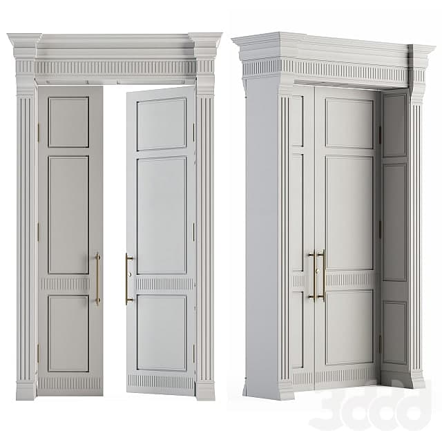 White Wooden Classic Door Set 27