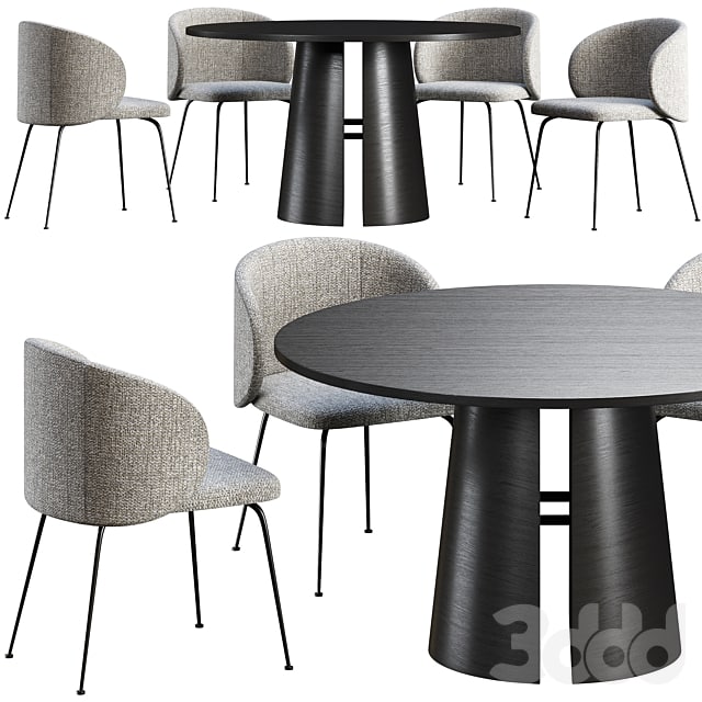 Dining table Teulat Cep + chair La Forma Minna
