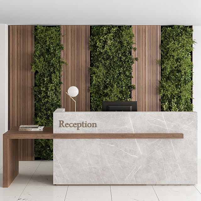 Reception Desk and Wall Decor with vertical Garden - Office Set 238