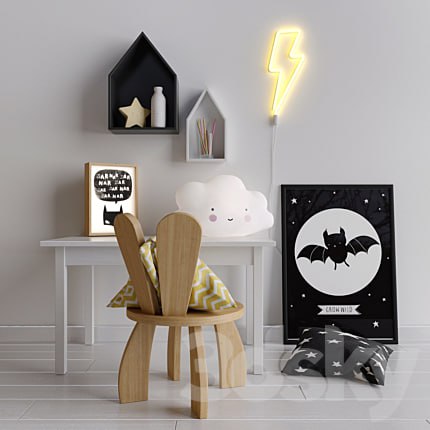 Decorative set in the nursery for a boy