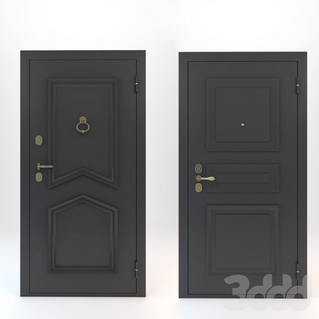Entrance doors with decorative overlays