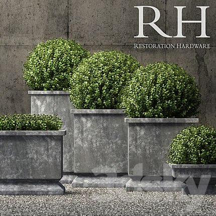 estate zinc footed planters