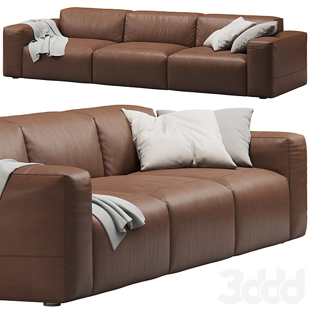 Leather 3seat Cloud Sofa by Prostoria