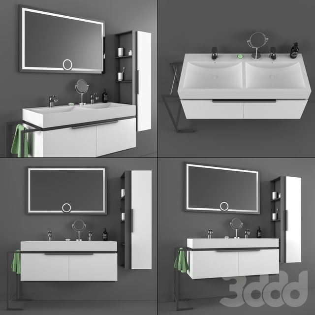DRN bathroom cabinet and sink set