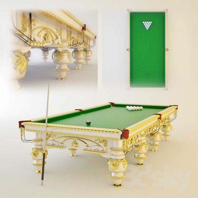 A pool table