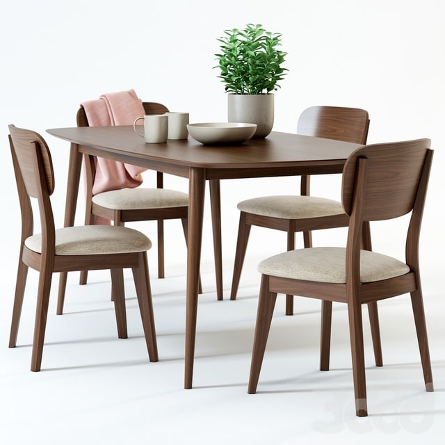 Scandinavian Designs Juneau Dining Table & Juneau Dining Chair