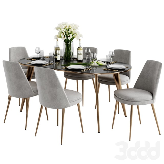 West Elm Finley Dining Chair & Arden Dining Table