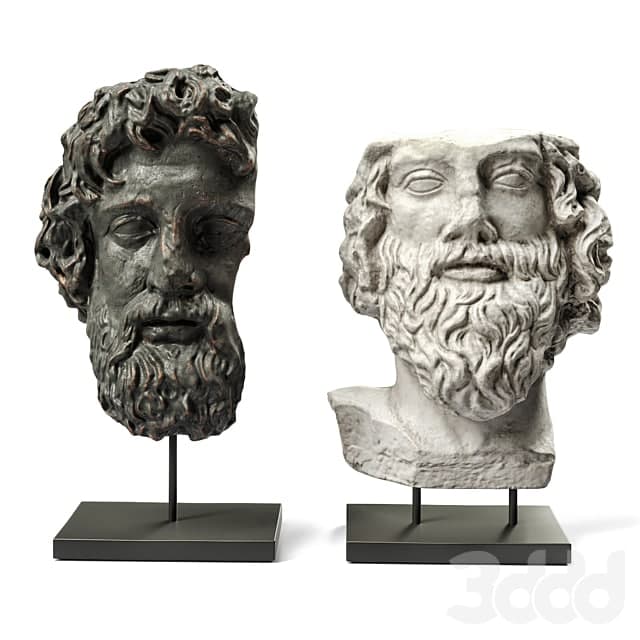 Asclepios and Greek general heads