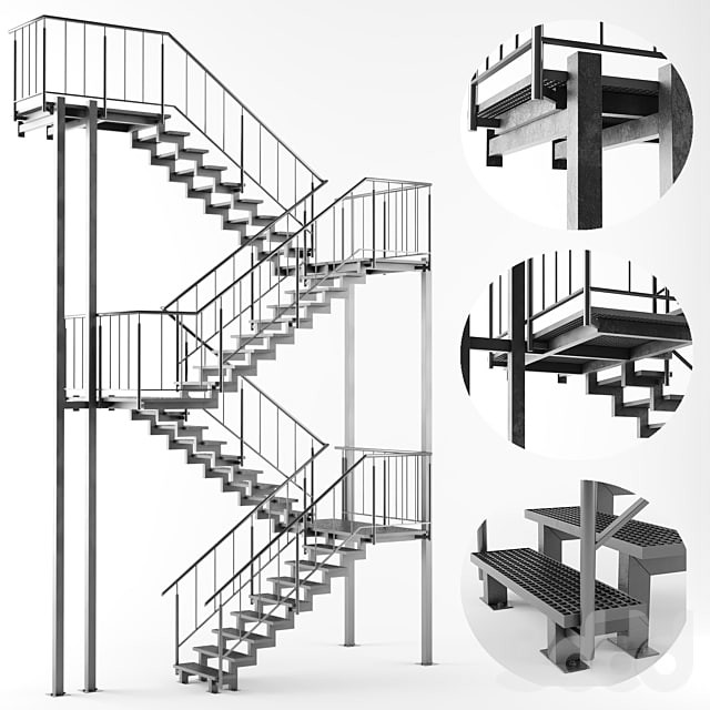 Metal outdoor stair