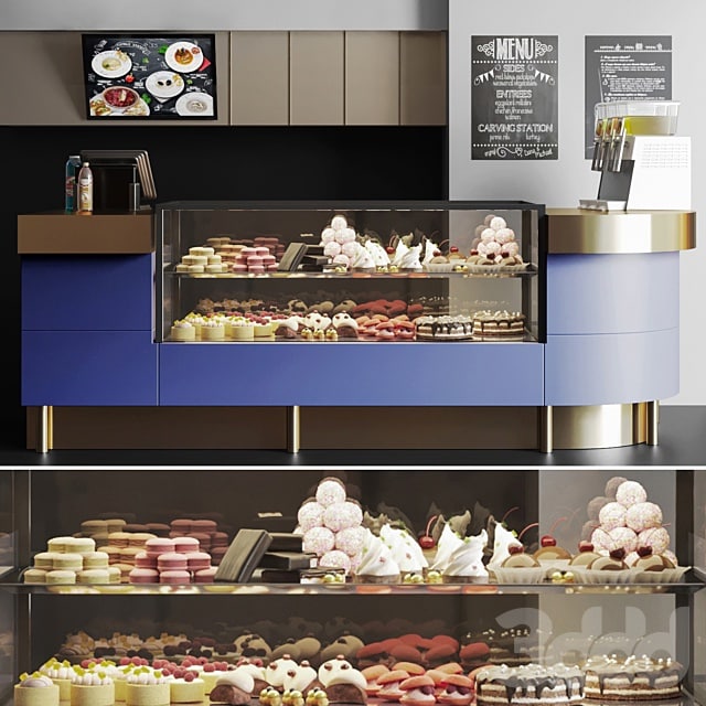 Confectionery shop with desserts and sweets 4. Cafe