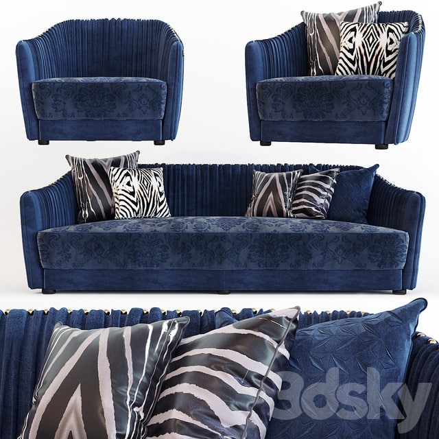 Roberto Cavalli Sharpei Sofa and Armchair
