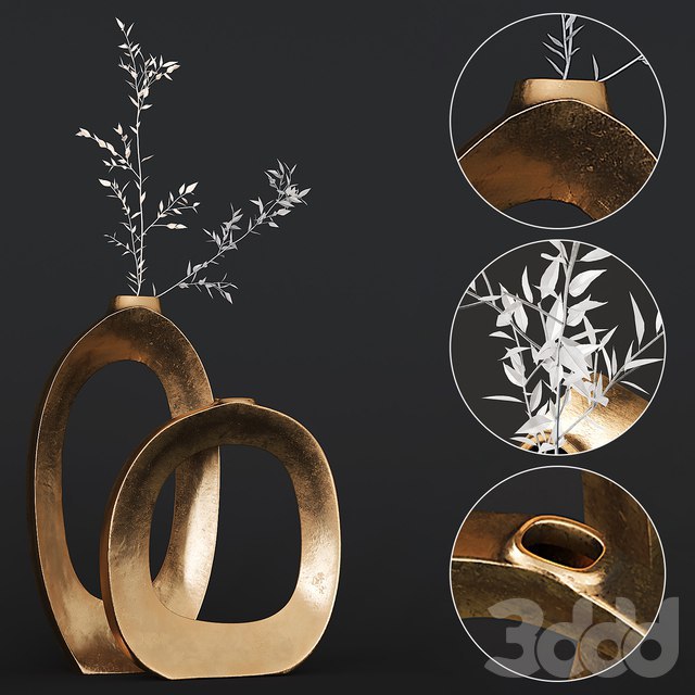 Elodie Brass Ring Vases