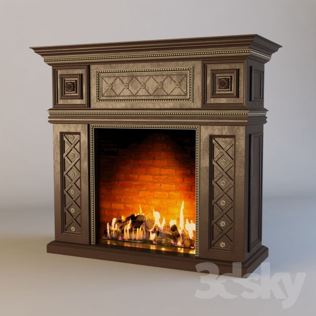 Classic wood for the fireplace portal Models