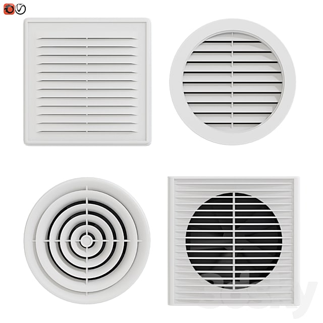 Set of ventilation grilles