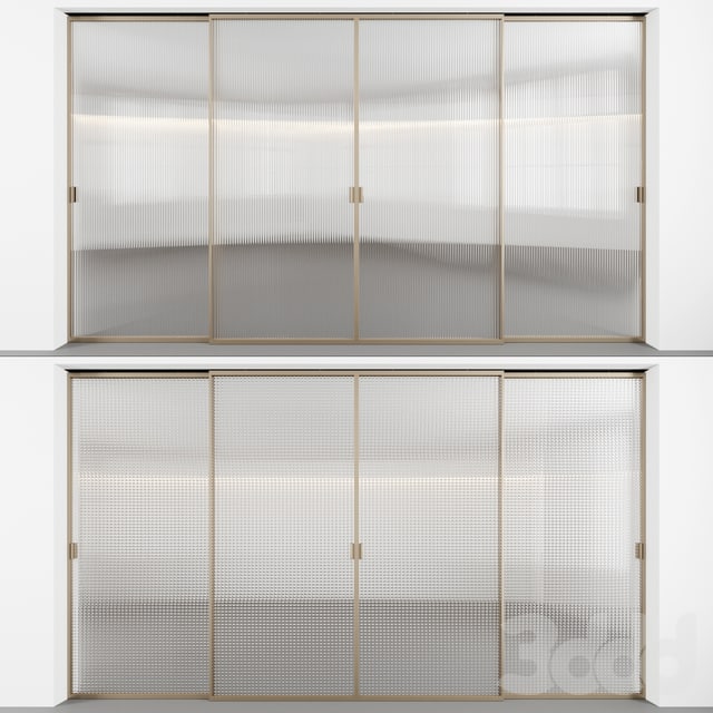 Раздвижные двери с рельефным стеклом