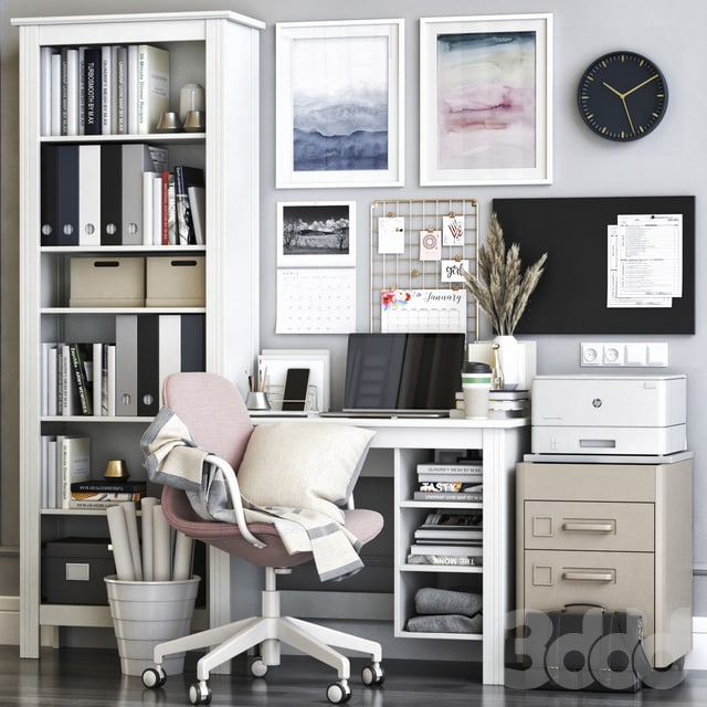 IKEA BRUSALI office workplace with LANGFJALL chair