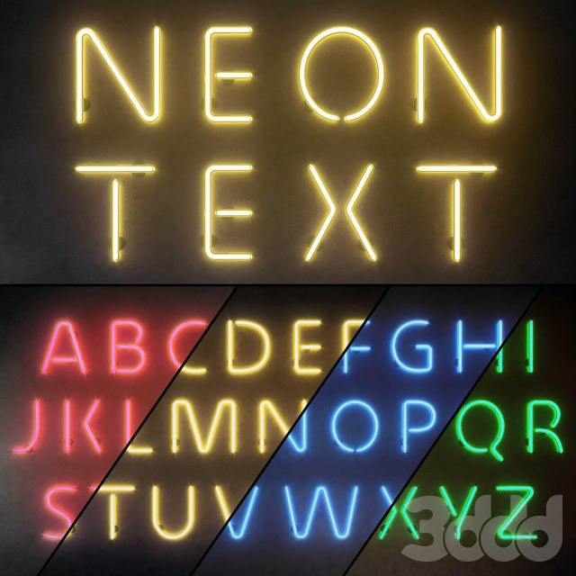 Light modules. Set 10. Neon Alphabet