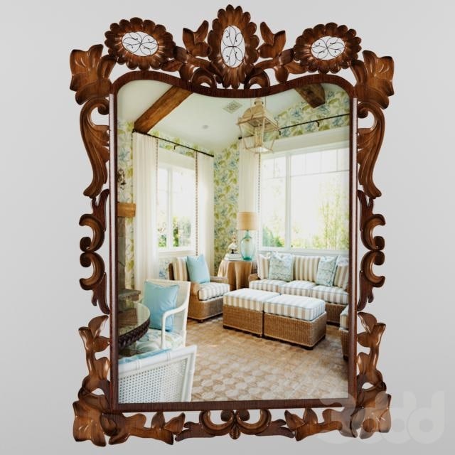 Mirror in a wooden frame