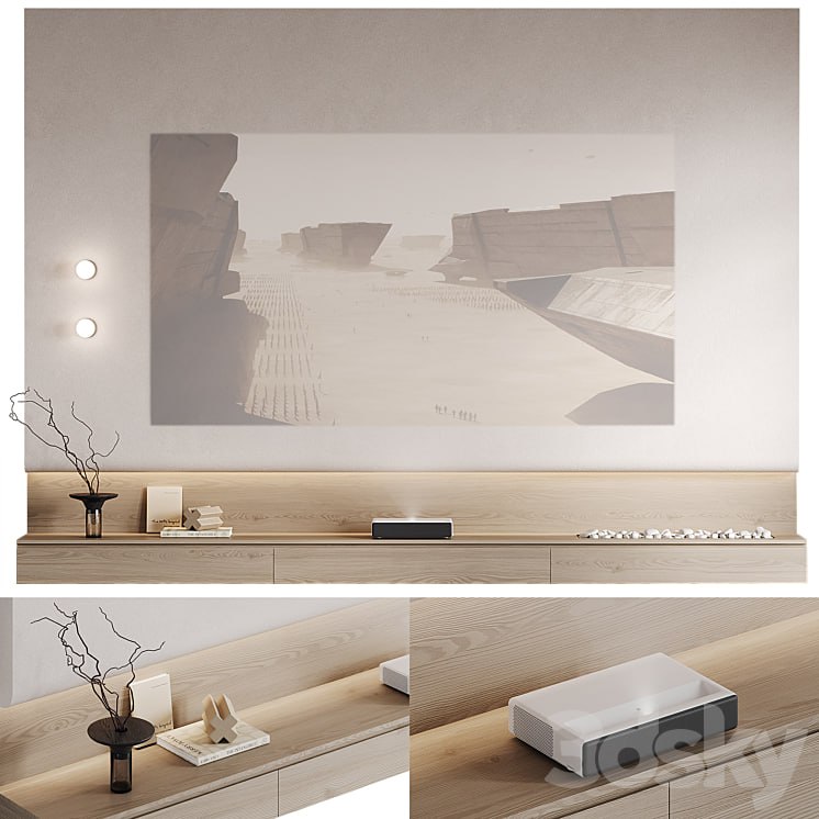 TV wall with Xiaomi laser projector