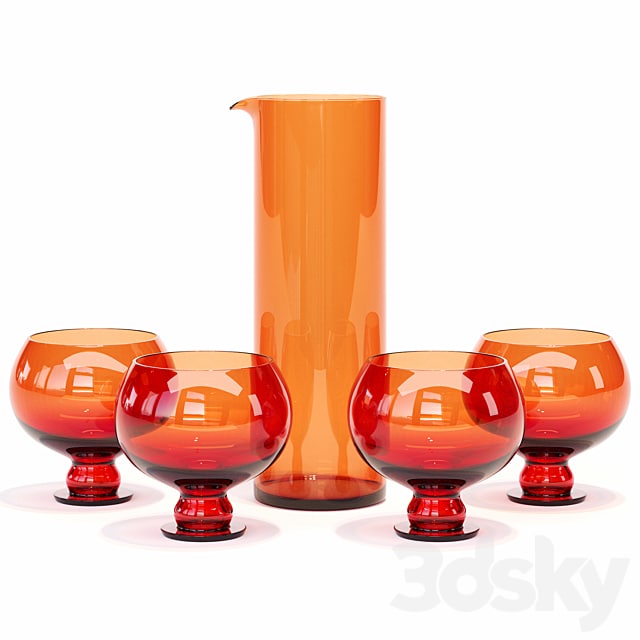 HKliving / Funky Orange Glassware Set