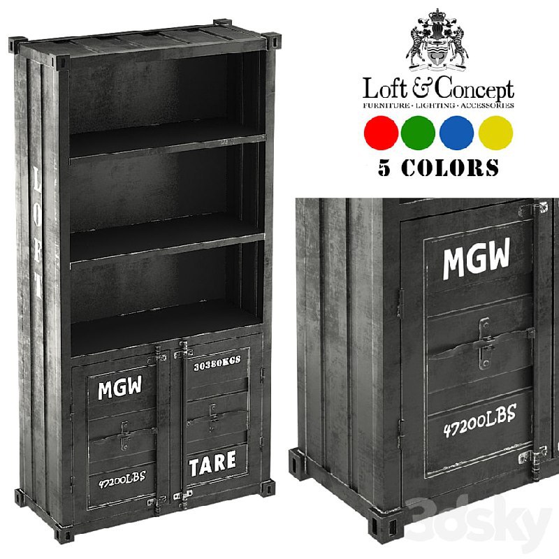 SEA CONTAINER BOOKCASE 5 COLORS