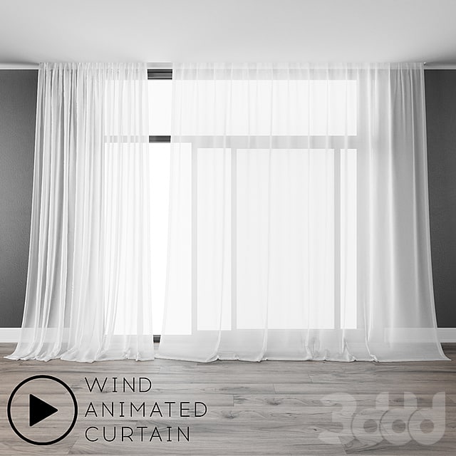 Tulle with wind animation