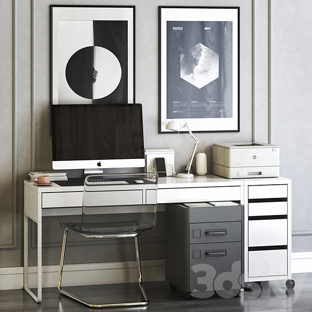 IKEA workplace set with TOBIAS chair, IDASEN drawer unit and MICKE table