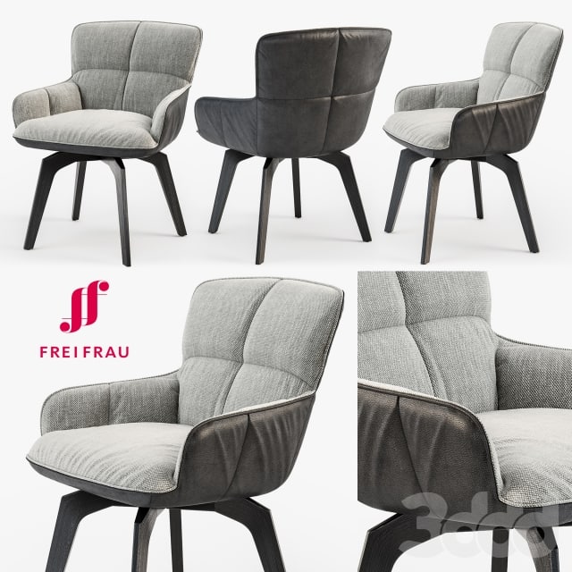Freifrau Marla armchair low wooden frame