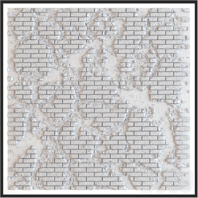 Seamless brick wall with chipped and cracked