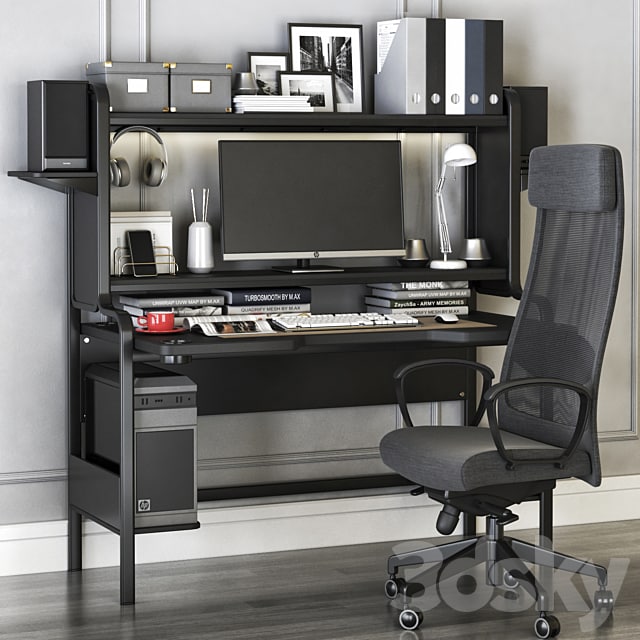 IKEA workplace set with FREDDE desk and MARKUS chair