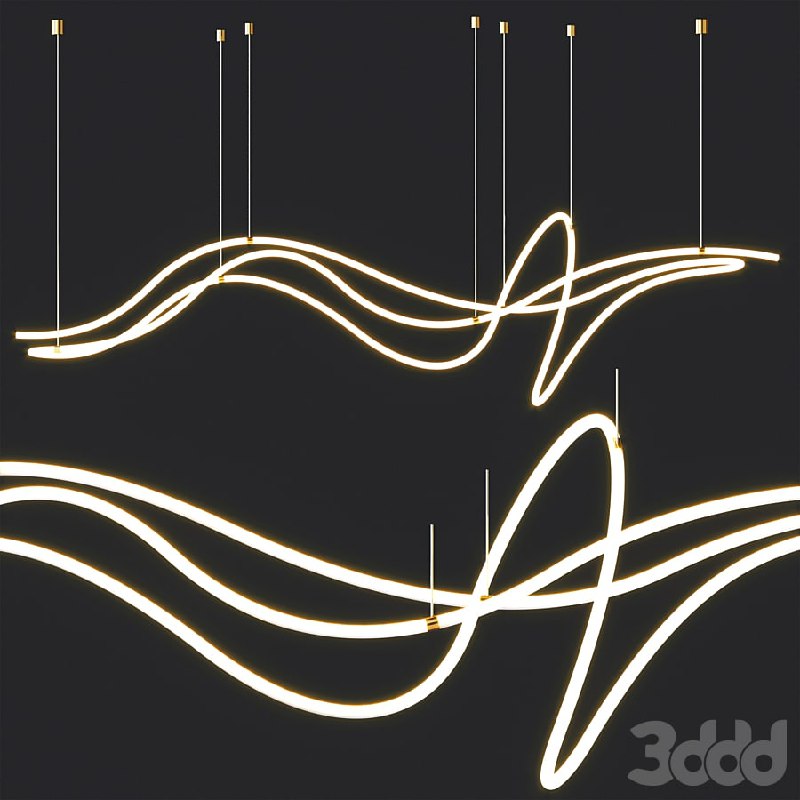 Geometric LED Line Chandelier