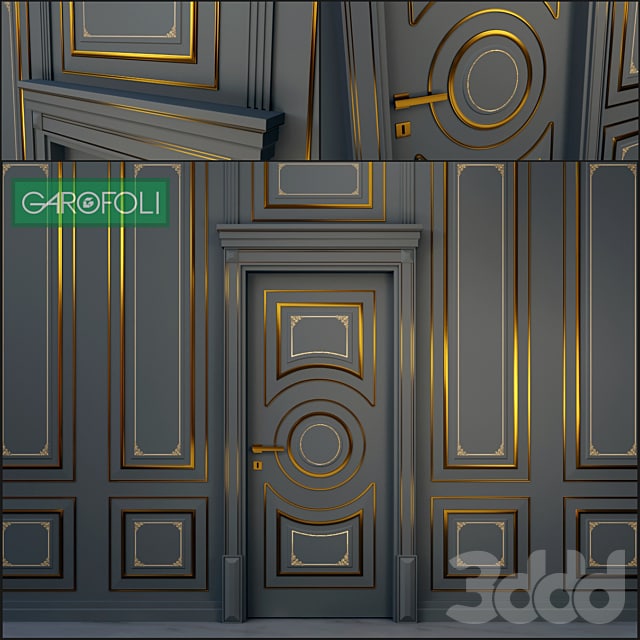 Дверь и настенные панели Dore Rotu 3BR Black