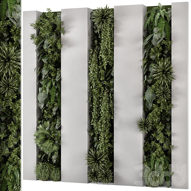Indoor Wall Vertical Garden in Concrete Base - Set 930 , , , , , , , , ,