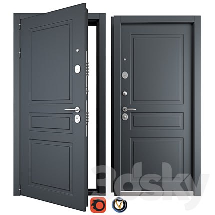 Entrance metal door Scandi 3 (Holz)