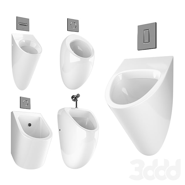 Urinal with flush buttons 2 set , , , , , , , , ,