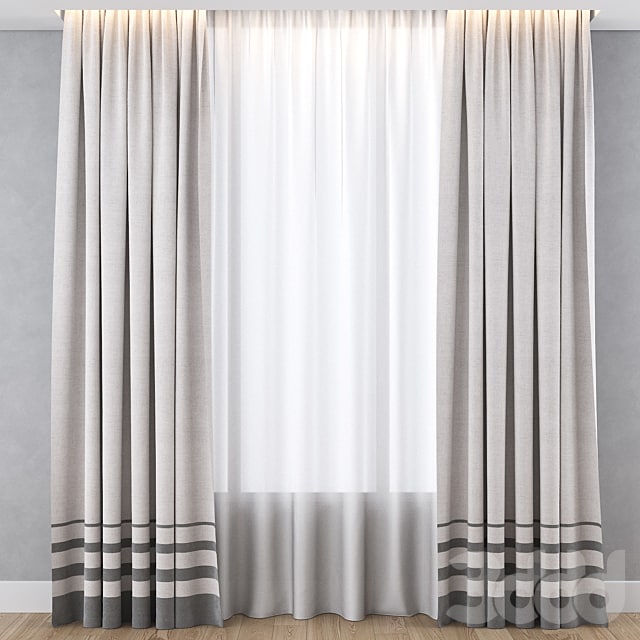 Штора с серыми полосами