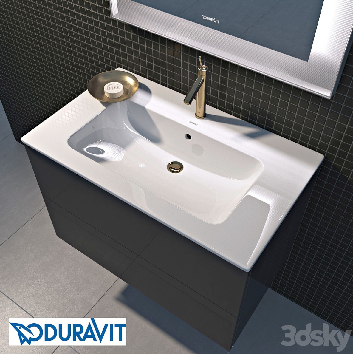 Duravit sink Stand L-cube 820x480x550 c sink and mirror