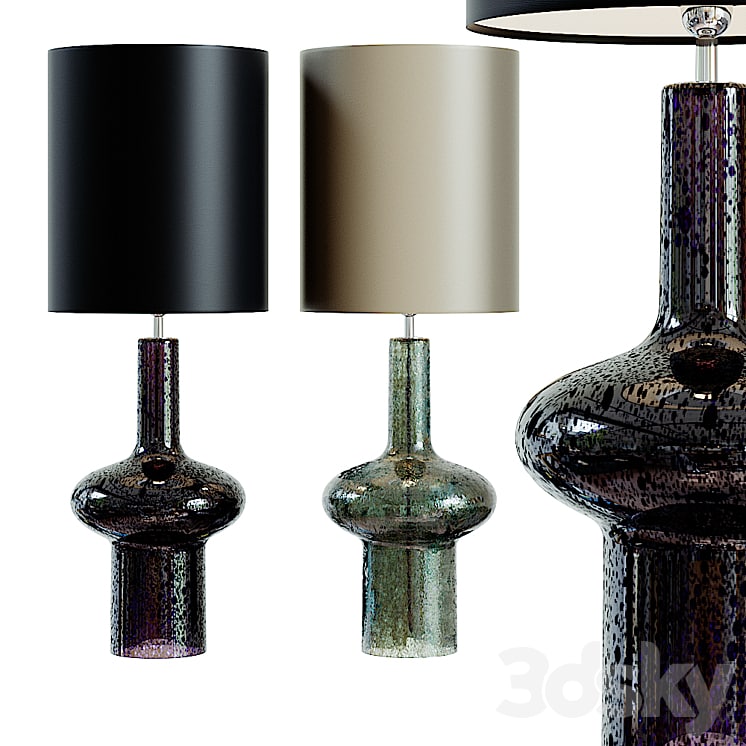 Grand Sculptural Studio Art Glass Buffet Lamp