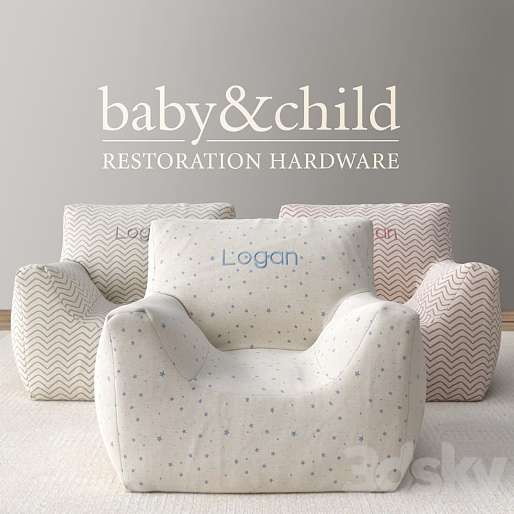 RH / NURSERY CANVAS BEAN BAG CHAIR COVER