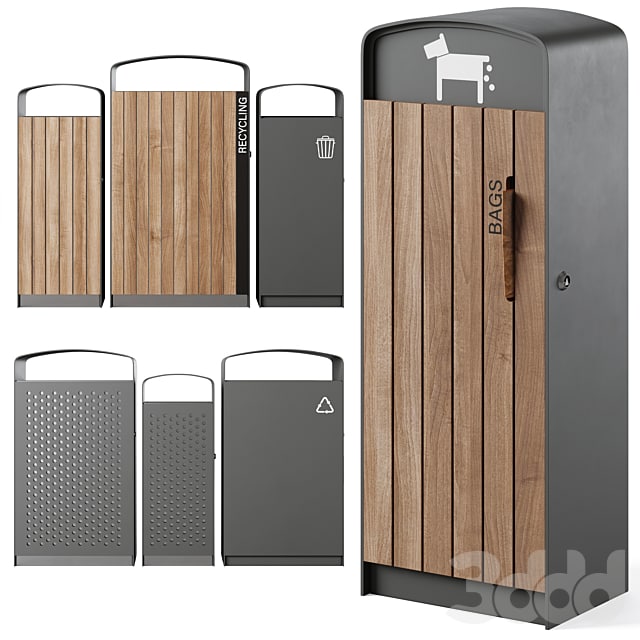 Litter bin and litter bin for dog waste Prax by mmcite environment