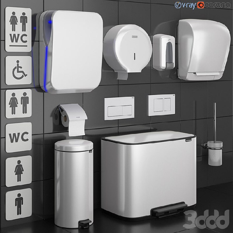 Bathroom accessories set 73 White