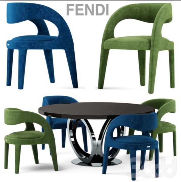 Table and chairs fendi casa Berenice Chair #+