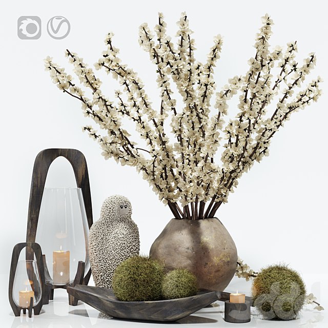 Decorative set with a ceramic beast