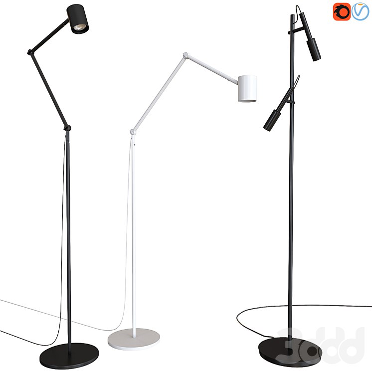 A set of floor lamps. IKEA NYMANE. PANZERI TUBINO