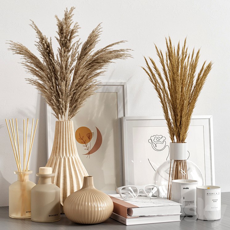 Decorative set with dried flowers 03